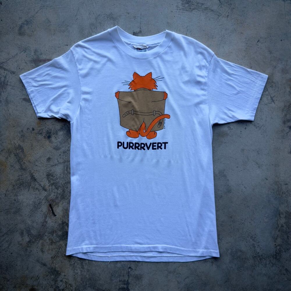 Vintage 1994 PURRRVERT Cat Funny Graphic Tee Shirt XL